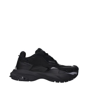 Versace Black Fabric Athletic Sneakers Black