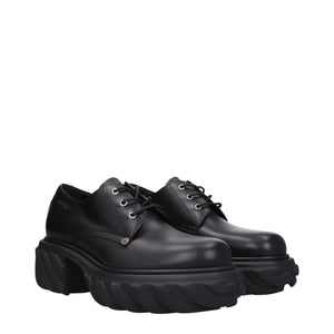 Off-White Black Leather Oxfords And Derbies
