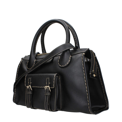 Chloé Edith Large Leather Tote Handbag Black