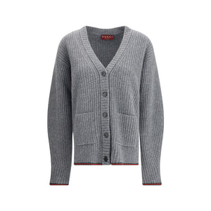 Gucci Ribbed Knit Wool Cardigan