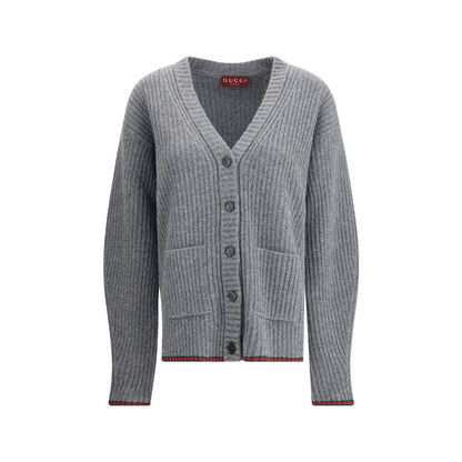 Gucci Ribbed Knit Wool Cardigan