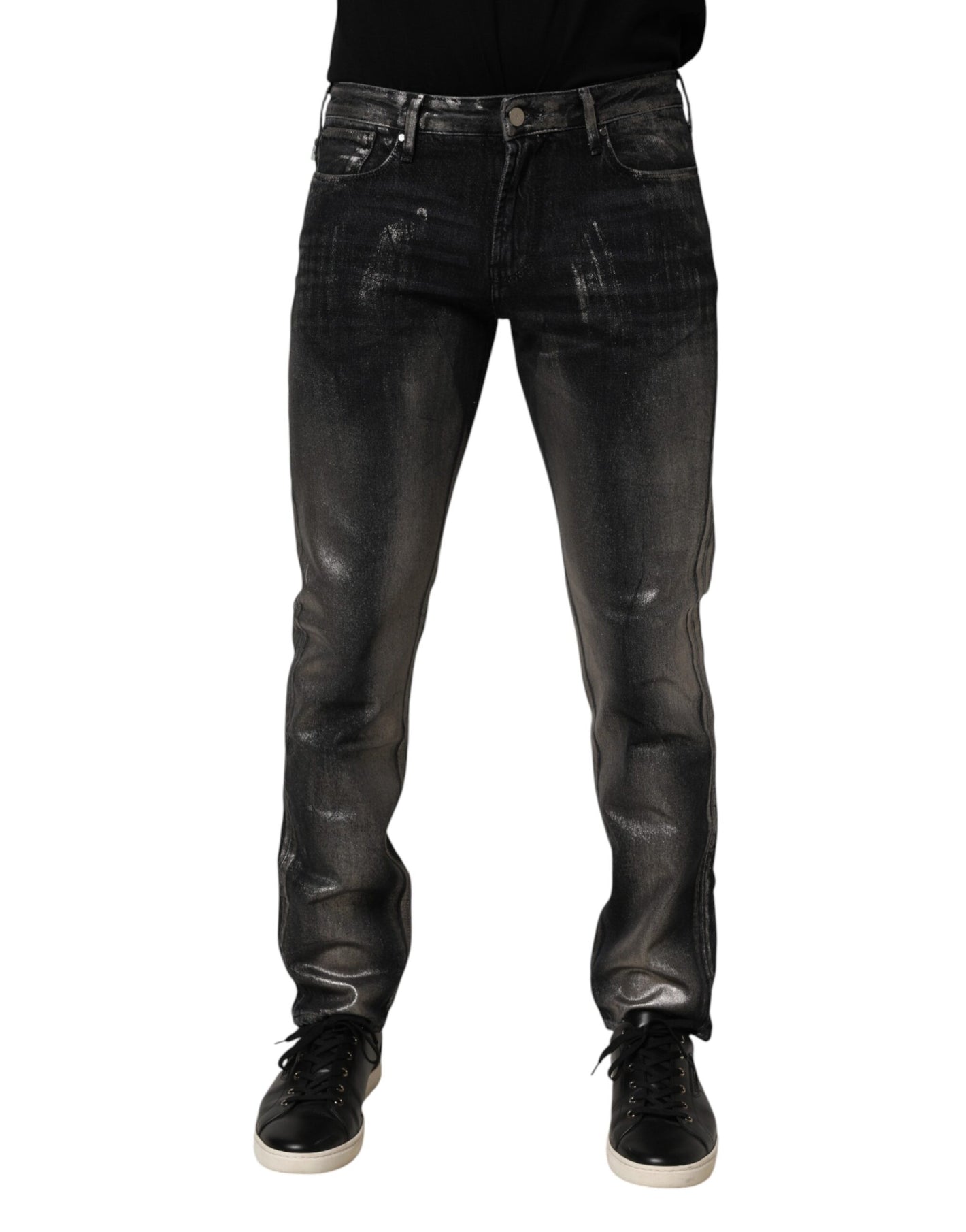 Emporio Armani Black Washed Slim Fit Men Denim Trouser Jeans