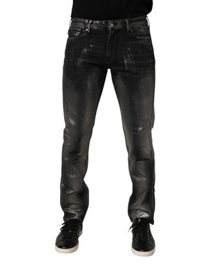 Emporio Armani Black Washed Slim Fit Men Denim Trouser Jeans