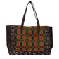 Valentino Garavani Nellcote Large Jacquard Shopping Shoulder Bags Brown