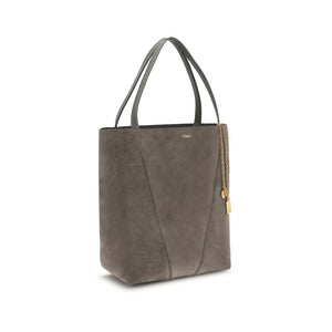Chloé Suede Spin Tote Bag Grey