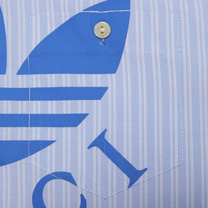 Gucci Adidas x Gucci  Striped Cotton Shirt Blue