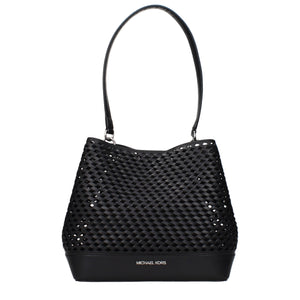 Michael Kors Black Leather Shoulder Bags