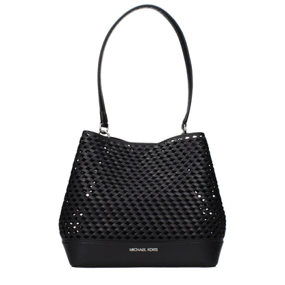Michael Kors Black Leather Shoulder Bags