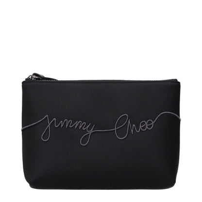 Jimmy Choo Black Satin Clutch Bags