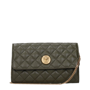 Versace Green Leather Clutch Bags
