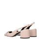 Versace Pink Leather Mid Heel Pumps