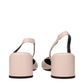 Versace Pink Leather Mid Heel Pumps