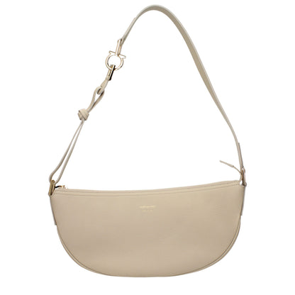 Salvatore Ferragamo Gray Leather Shoulder Bag