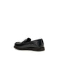 Brunello Cucinelli Black Leather Slip-On Loafers