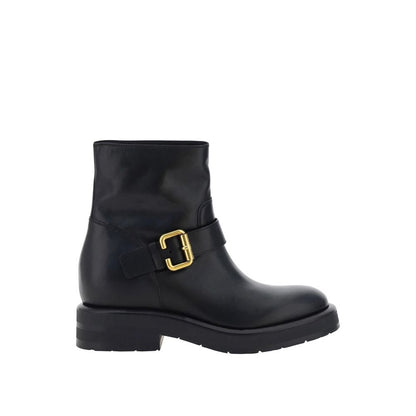 Chloé Black Calfskin Ankle Boots