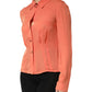 Emporio Armani Orange Collared Button Down Long Sleeves  Top