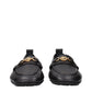 Versace Black Leather Slip-On Loafers