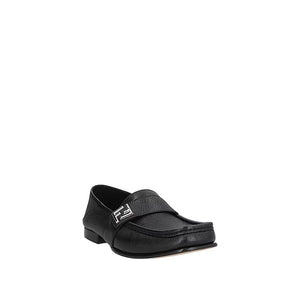 Fendi Black Calfskin Slip-On Loafers