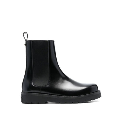 Valentino Garavani Black Leather Chelsea Boots