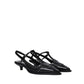 Miu Miu Black Calfskin Mid Heel Pumps
