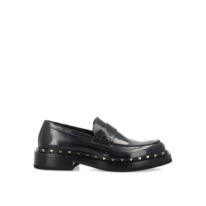 Valentino Garavani Black Calfskin Slip-On Loafers