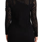 Missoni Bodycon Sheath Black Viscose Long Sleeves Mini Dress
