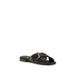Prada Black Calf Leather Bos Taurus Flat Sandals