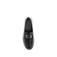 Fendi Black Calf Leather Bos Taurus Slip-On Loafers