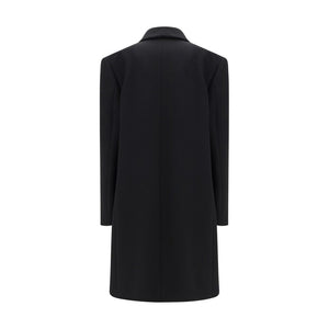 The Row Black Fleece Wool Coat