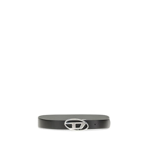 Diesel Black Calf Leather Bos Taurus Regular Belt