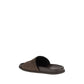 Gucci Brown Calf Leather Bos Taurus Flat Sandals
