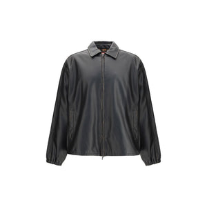 Diesel Black Polyester Biker Jacket