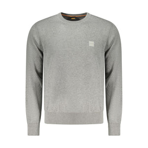 Hugo Boss Gray Cotton Men Sweater