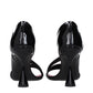 Balmain Black Leather Stiletto Heel Sandals