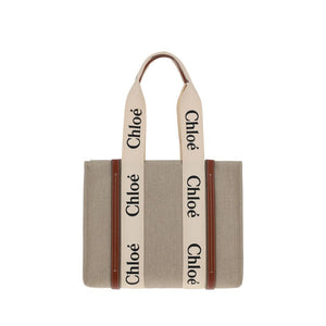 Chloé Beige Linen Handbag