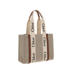 Chloé Beige Linen Handbag