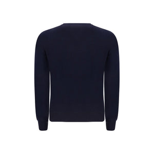 Brunello Cucinelli Blue Fleece Wool Sweater