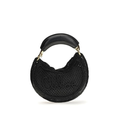 Chloé Black Raffia Shoulder Bag