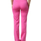 Versace Pink Viscose High Waist Straight Casual Trouser Pants