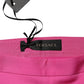 Versace Pink Viscose High Waist Straight Casual Trouser Pants