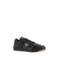 Prada Black Calf Leather Bos Taurus Low Top Sneakers