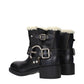 Miu Miu Black Leather Ankle Boots