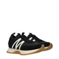 Moncler Black Fabric Low Top Sneakers