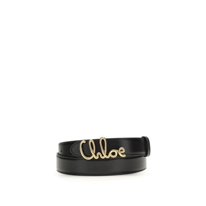 Chloé Black Calf Leather Bos Taurus Regular Belt