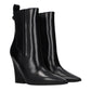 Valentino Garavani Black Leather Ankle Boots