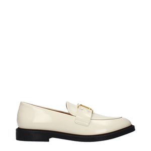 Chloé Beige Leather Slip-On Loafers