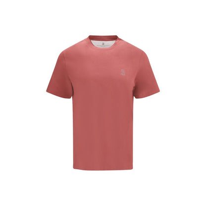 Brunello Cucinelli Red Cotton Long Sleeve T-Shirt
