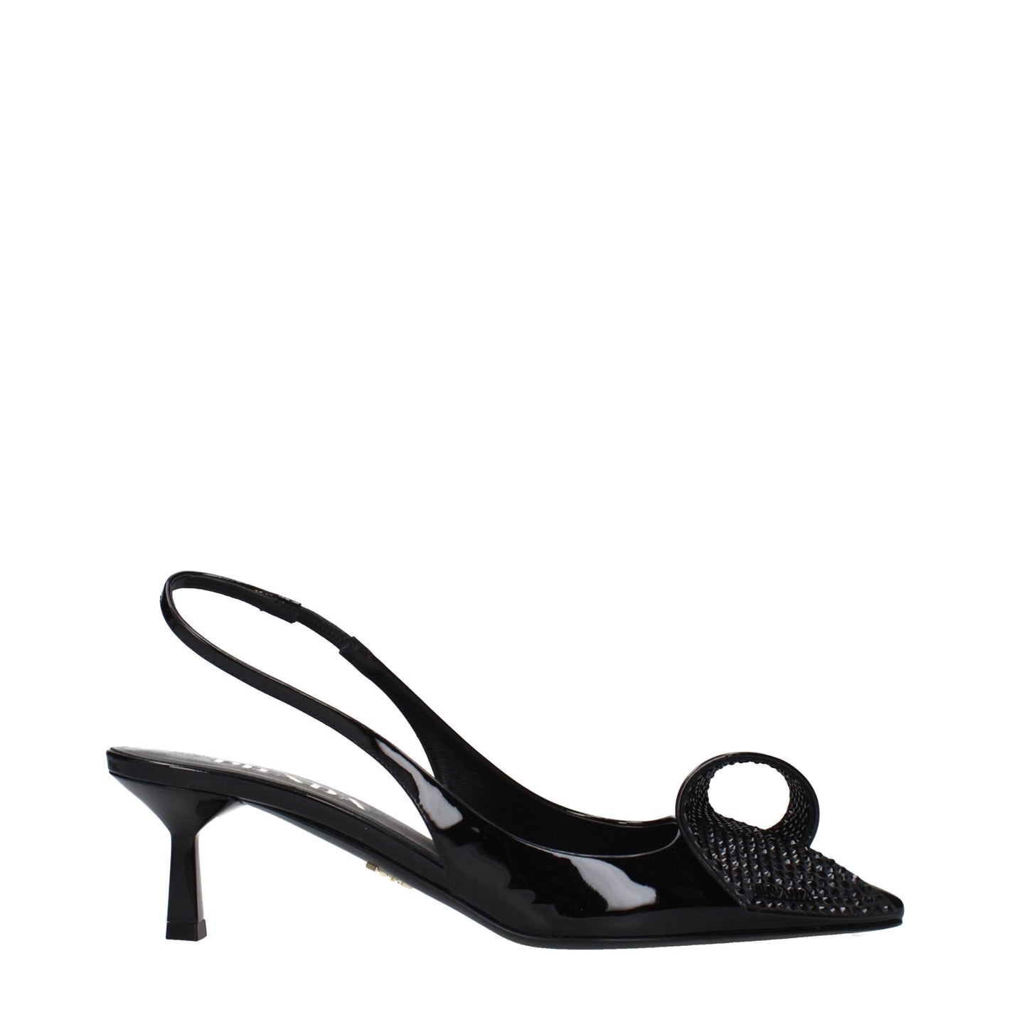 Prada Black Leather Stiletto Heel Sandals