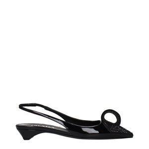 Prada Black Leather Flat Sandals