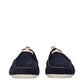 Prada Blue Leather Slip-On Loafers